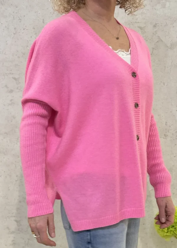 Absolut Cashmere Cardigan Paula bubble gum neon