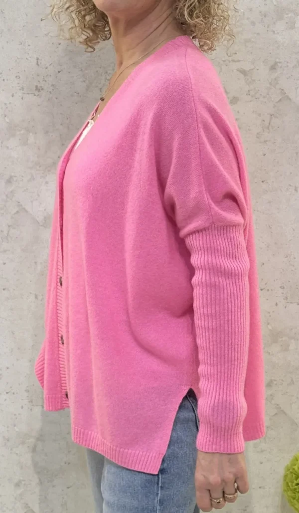 Absolut Cashmere Cardigan Paula bubble gum neon