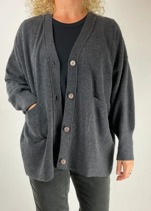 Caroline Boyfriend Cardigan charcoal