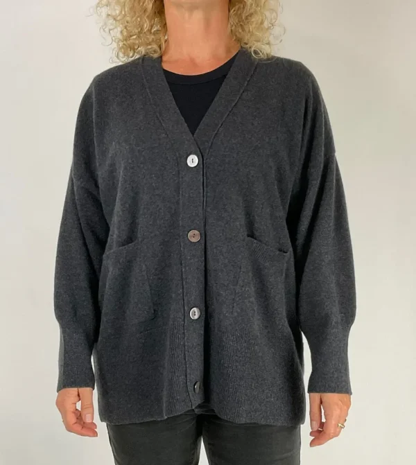Caroline Boyfriend Cardigan charcoal
