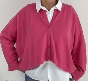 Caroline Crew Cardigan fuchsia