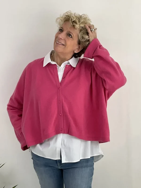 Caroline Crew Cardigan fuchsia