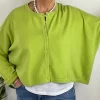 Caroline Crew Cardigan lime