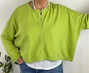Caroline Crew Cardigan lime