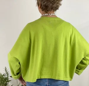 Caroline Crew Cardigan lime