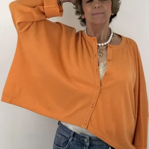 Caroline Crew Cardigan orange
