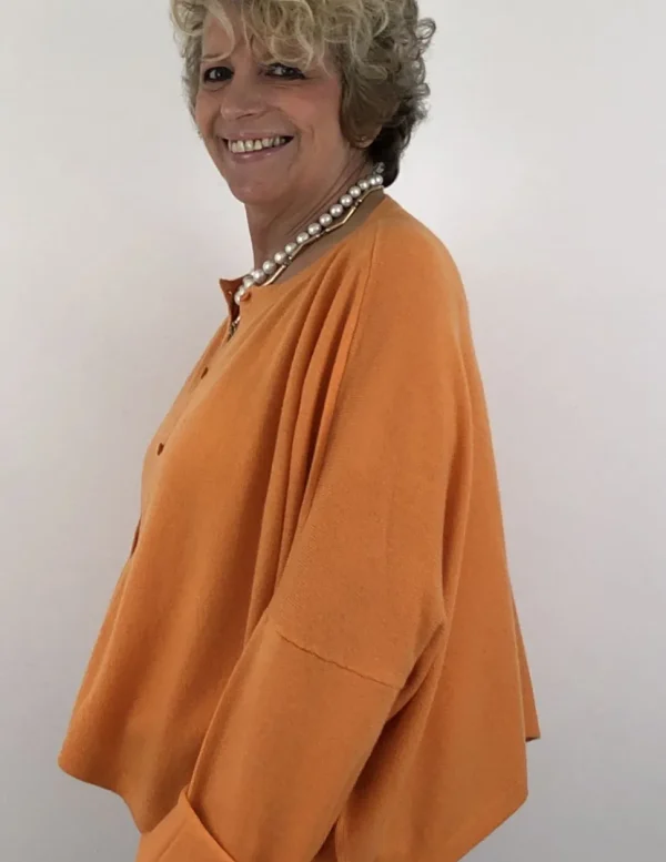 Caroline Crew Cardigan orange