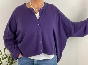 Caroline Crew Cardigan purple