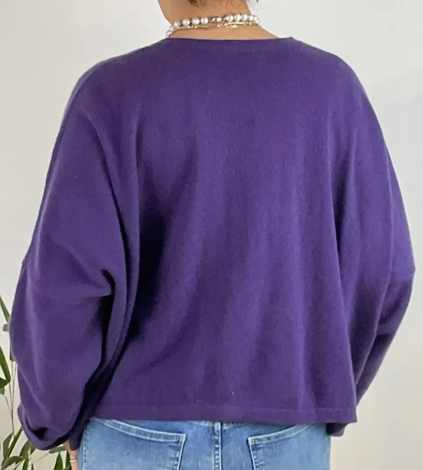 Caroline Crew Cardigan purple