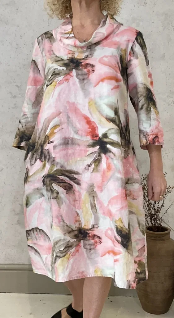Grizas Cowl dress abstract floral prints