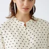 Oui Blouse offwhite/black