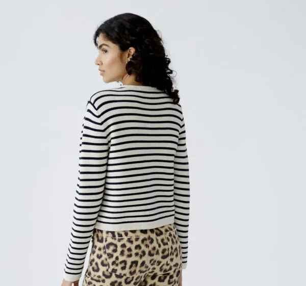 Oui Cardigan white blue