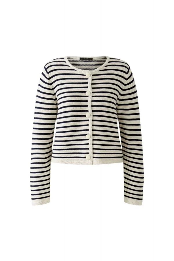 Oui Cardigan white blue