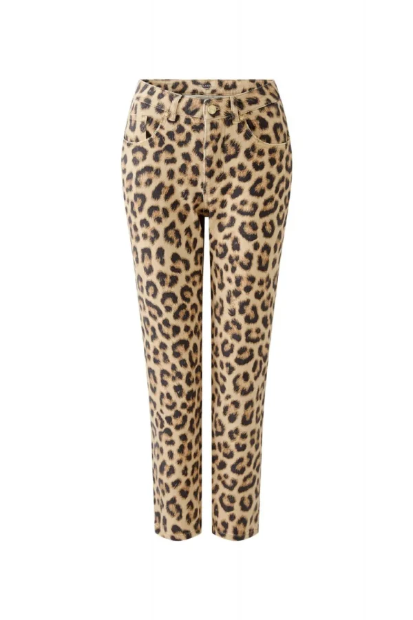 Oui Jeans Cropped leopard