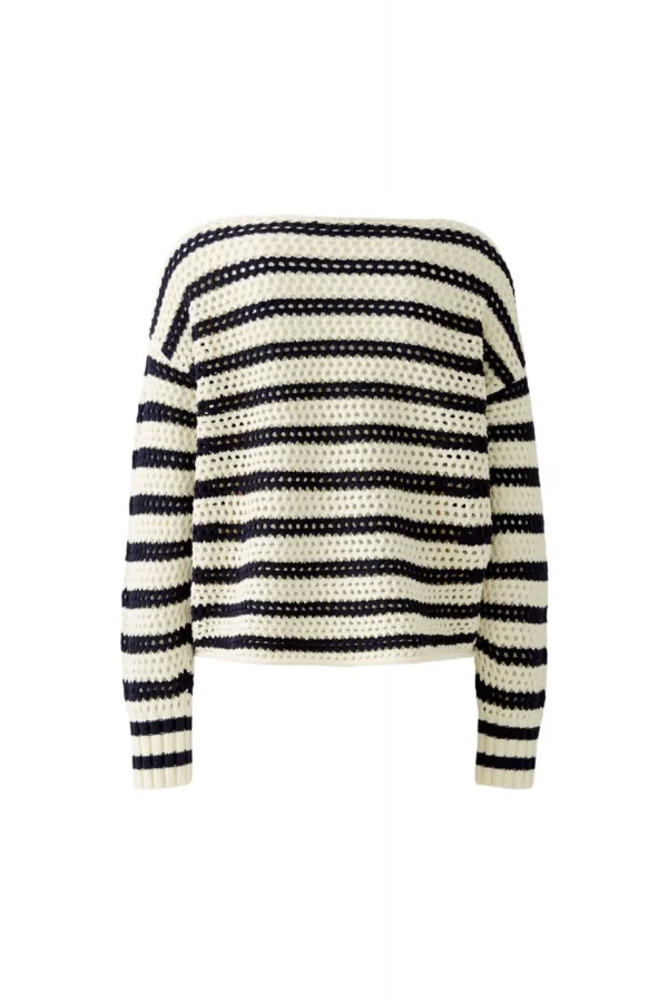 Oui Jumper white blue