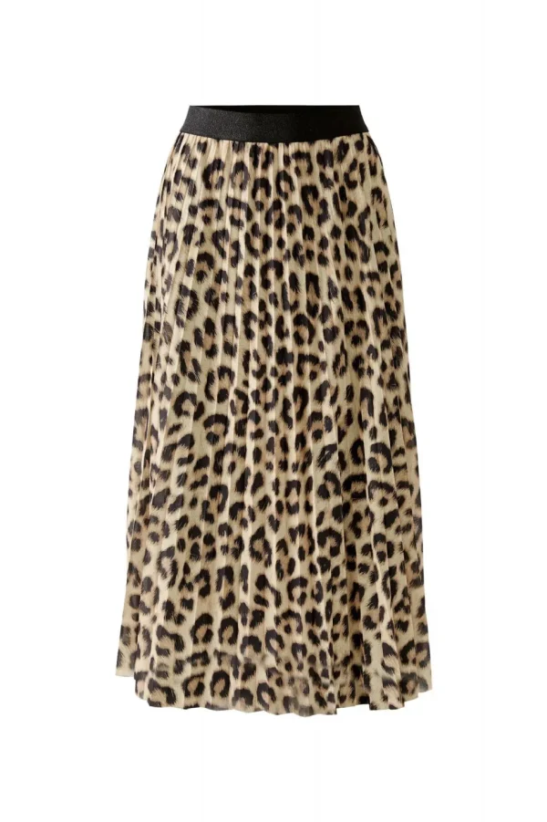 Oui Leopard Skirt Camel grey