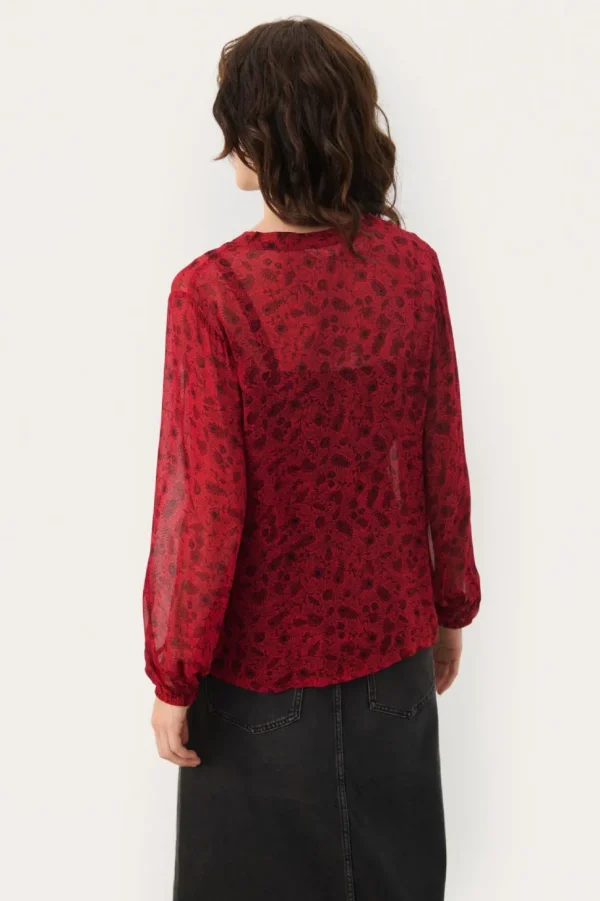 Part Two Blouse Ditte salsa leaf print