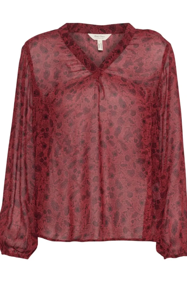 Part Two Blouse Ditte salsa leaf print
