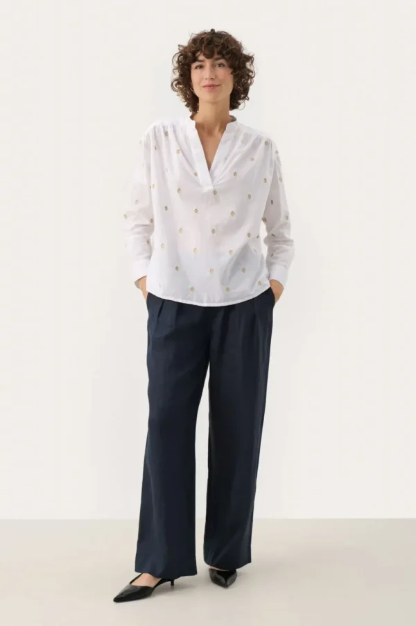 Part Two Blouse Natale white/gold