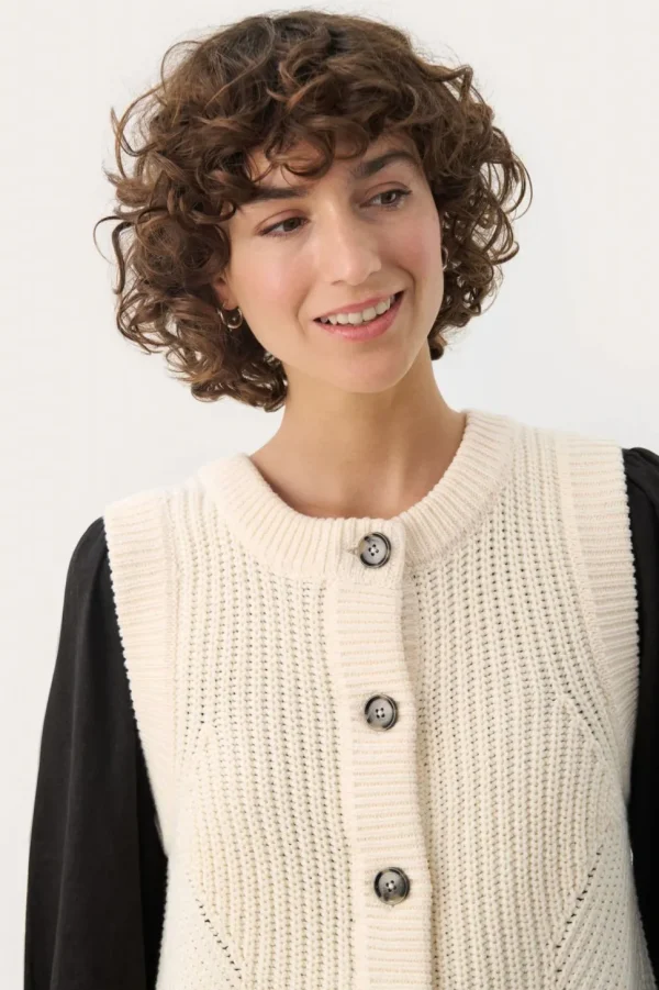 Part Two Knitted Waistcoat Noemie whitecap