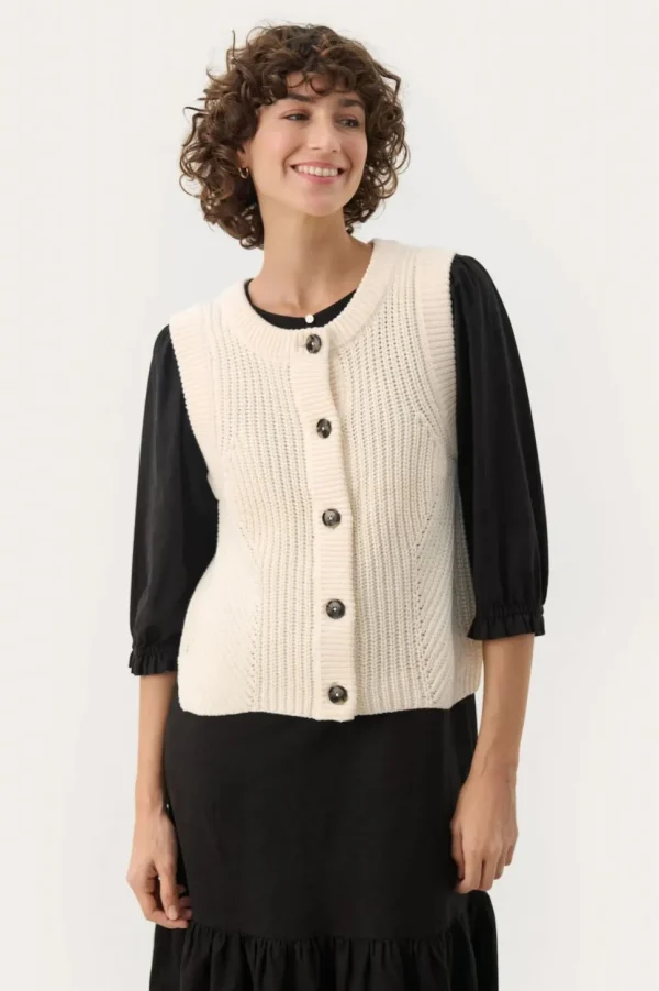 Part Two Knitted Waistcoat Noemie whitecap