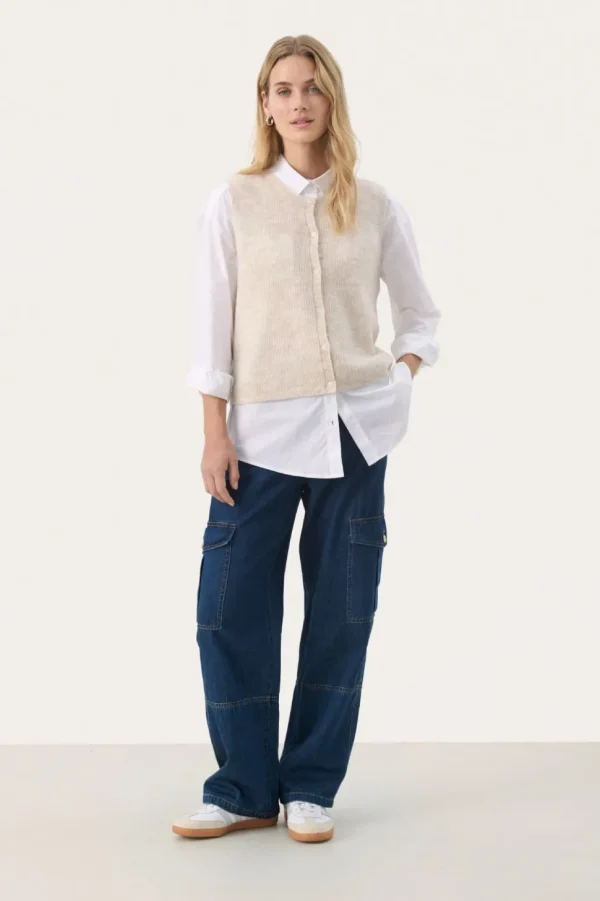 Part Two Knitted Waistcoat birch melange