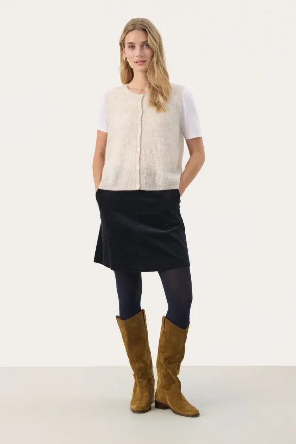 Part Two Knitted Waistcoat birch melange
