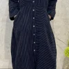 Sahara Linen Space Dye Shirt Dress navy